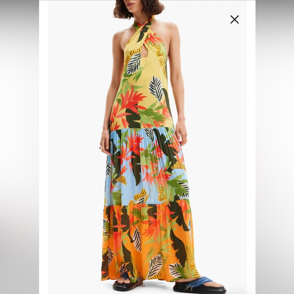 NWT Desigual Swim Tropical Maxi Dress